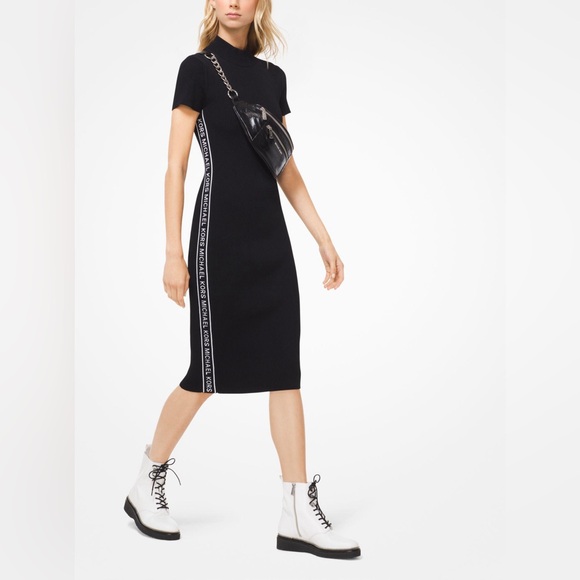 Michael Kors Bodycon Ribbed Tape Dress NWT - Picture 2 of 13